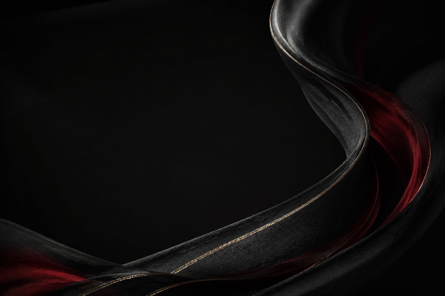 Black compression fabric with a champagne edge